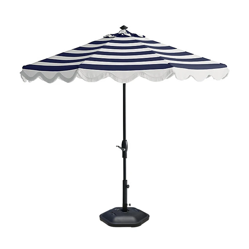 Outdoor Parasol Beach Pool Terrace Garden Striped Western Restaurant French 2.1m2.7m Courtyard Sun Umbrella