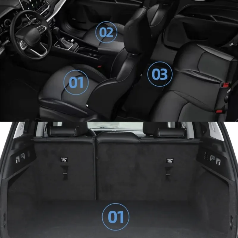 For AITO M5 / Seres M5 2022 2023 2024 2025 Floor Mats Full Set TPE 3D All-Weather Waterproof Floor Liners With Cargo Trunk Mat