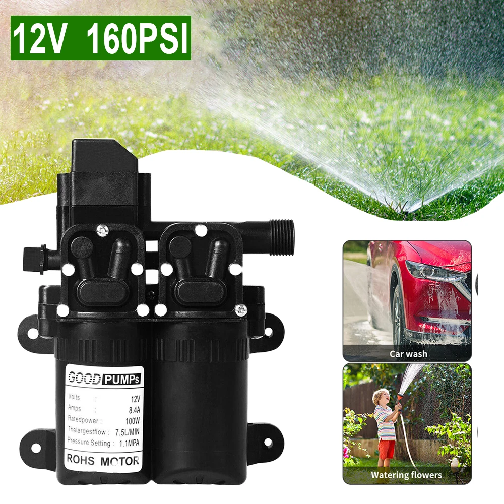 Membrana pompy wodnej 160PSI 12V Membrana wysokiego ciśnienia Pompa samozasysająca Elektryczna wielofunkcyjna pompa wodna 7,5 l/min