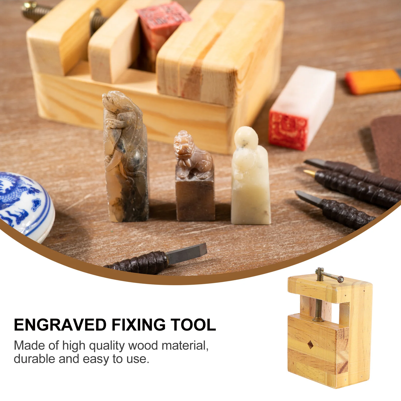 

Large Size Wood Carving Clamp For Engraving Stone Stamps Small Crafts Durable Handy Engraved Seal Tool Handycraft Tool