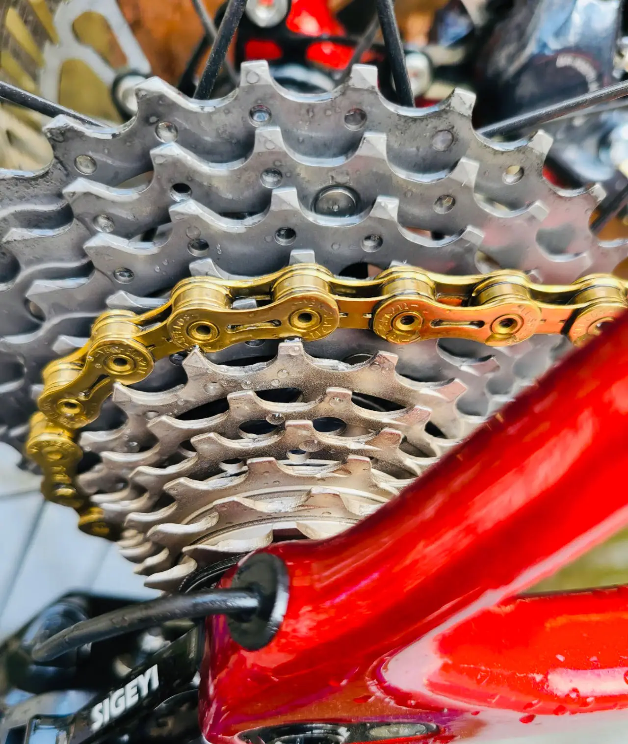 YBN Bike Chain 9 10 11 12 speed SLA hollow gold oil slick Titanium coating MTB road bike chain for Shimano/ SRAM