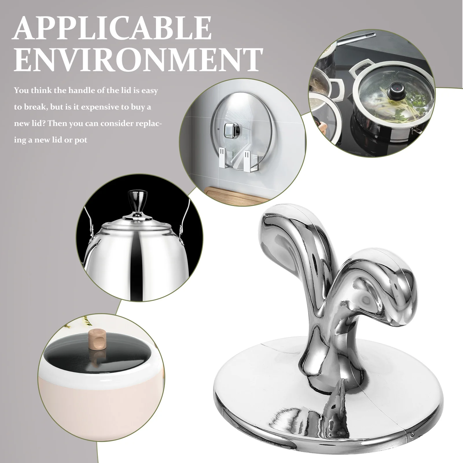 

1pc Anti-Scald Pot Handle Replacement Bakelite Sturdy Wear-Resistant Universal Compact Small Pan Lid Knob Household Cookware