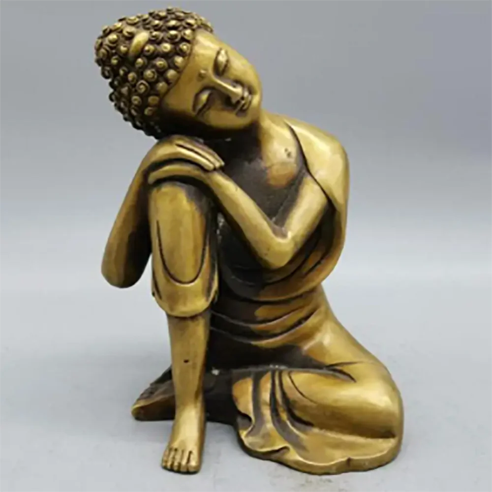 

China brass Sakyamuni sleep Buddha crafts statue