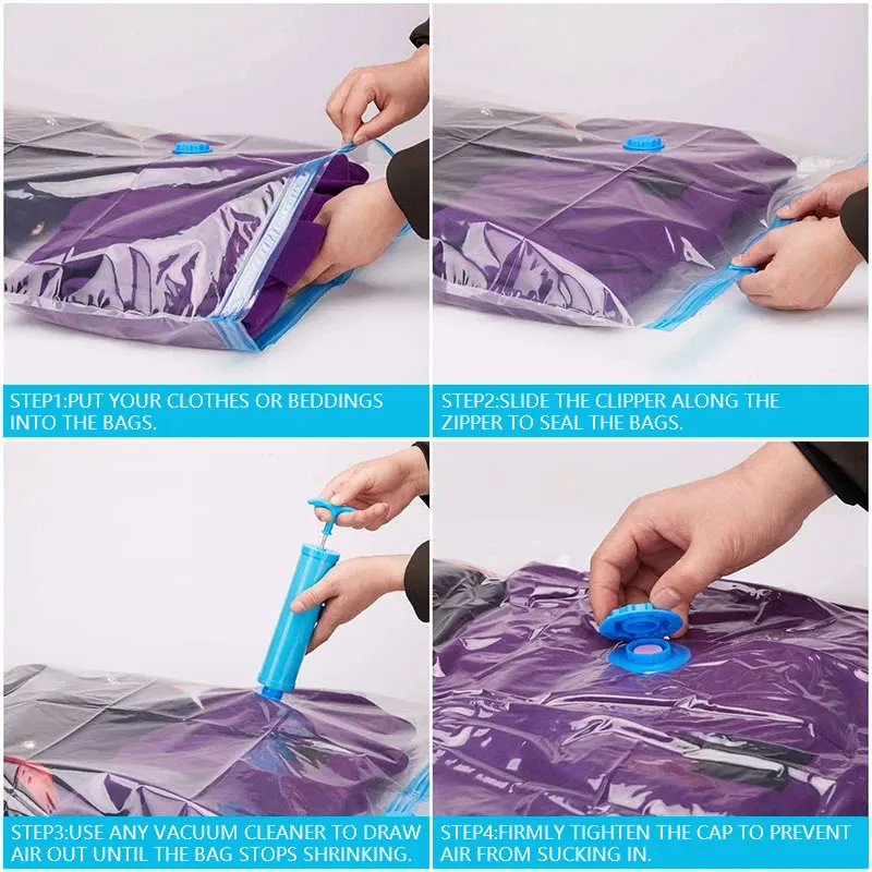 Vacuum Storage Bags Wardrobe Organizer Vacuum Seal Bag Space Saving Bags for Clothes Pillow Bedding Blanket Packaging Storager