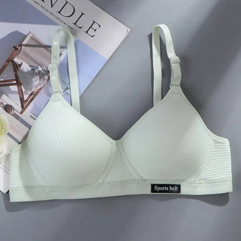 

New Breathable Thin Bra Solid Color Without Steel Ring Cotton Bra Seamless Comfortable to Wear Push Up Underwear