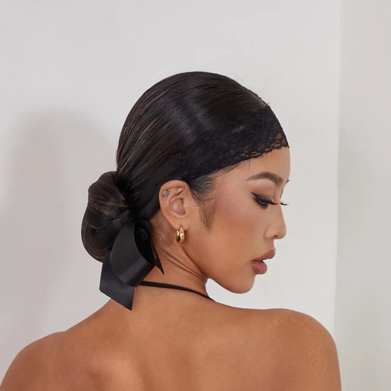 Bandeau de danse latine noir pour femmes, couvre-chef de concours de danse de salle de bal, accessoires de danse latine sur scène pour adultes, foulard SL14011