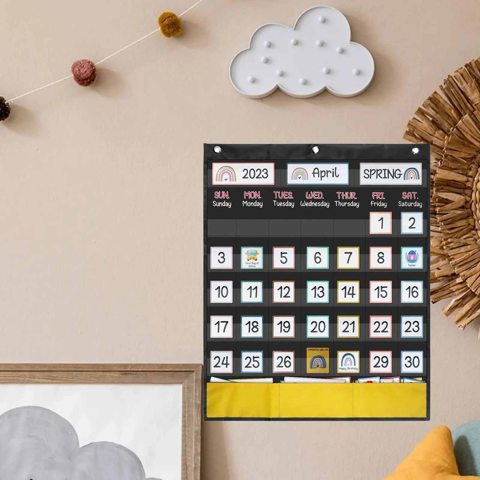 Classroom Monthly Calendar Pocket Chart Holiday Essential Classroom Calendar