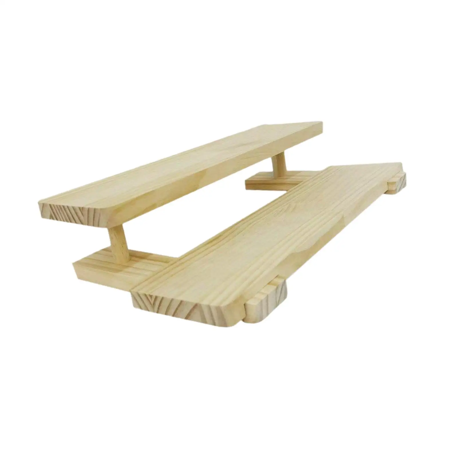 Wood Display Riser Teaware Display Shelf Desktop Decor Toy Figurine Display Rack Jewelry Organizer Rack for Ornaments Office
