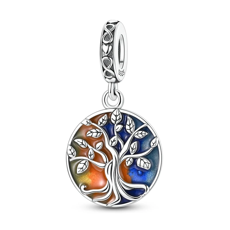 

925 Sterling Silver Charms Bead Four Seasons Tree of Life Dangle Fit Original Bracelet DIY Women Jewelry Gift