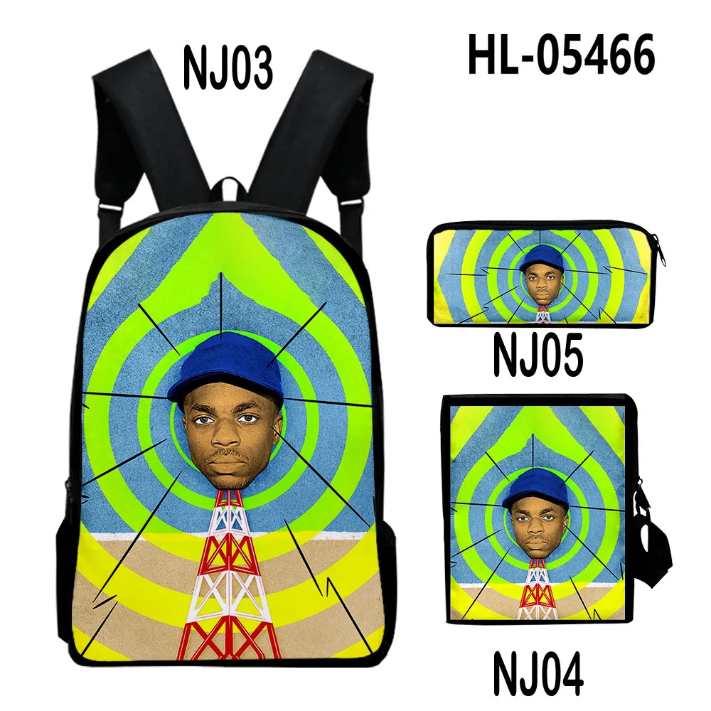 

Harajuku Youthful Peculiar vince staples 3D Print 3pcs/Set Student Travel bags Laptop Daypack Backpack Shoulder Bag Pencil Case