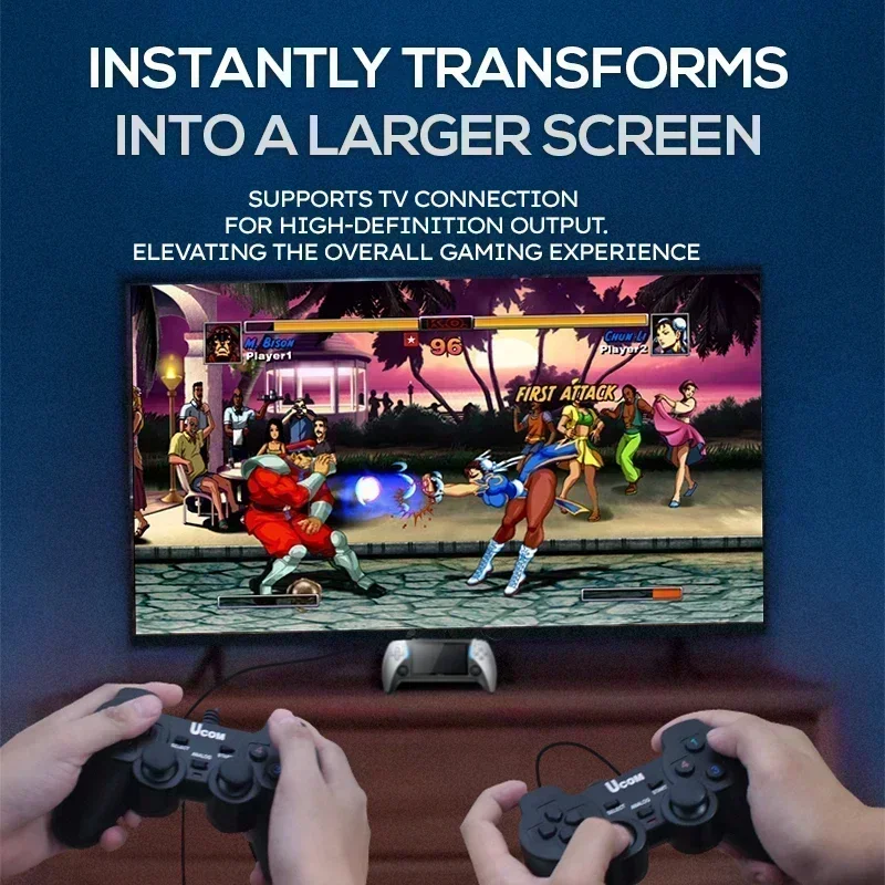 40000+Game in Your Pocket New Project X Portable Pocket Video Game Console 128G 4.3” IPS Screen Dual Speaker Stereo Support PS1