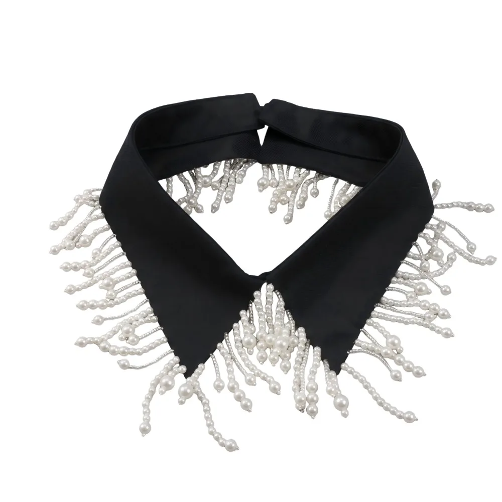 Gift Handmade Pearl Fake Collar Elegant French Style Beaded Fake Collar Temperament Retro Detachable Neckline Daily Wear