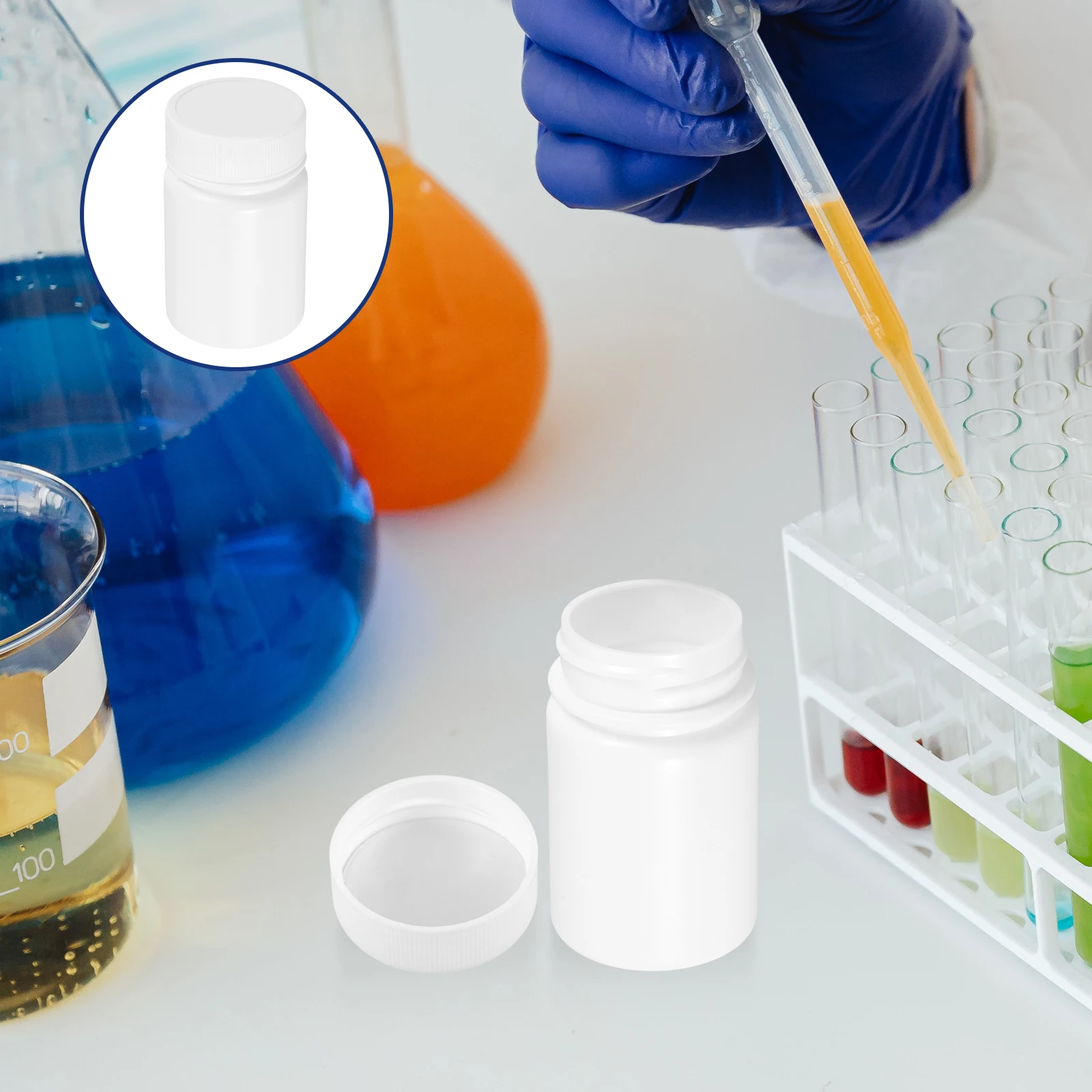 

10Pcs Sample Bottles Medicine Organizer Durable Travel Dispenser Storage Container 40ml Medicine Bottle with Cap