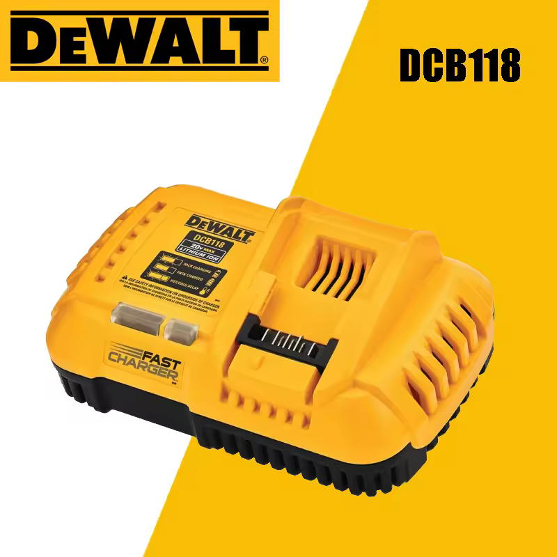 מטען מקורי DEWALT DCB118 FLEXVOLT 18V 20V טעינה מהירה מאוורר פנימי סוללת ליתיום מקוררת רק מתאים למטען 220V