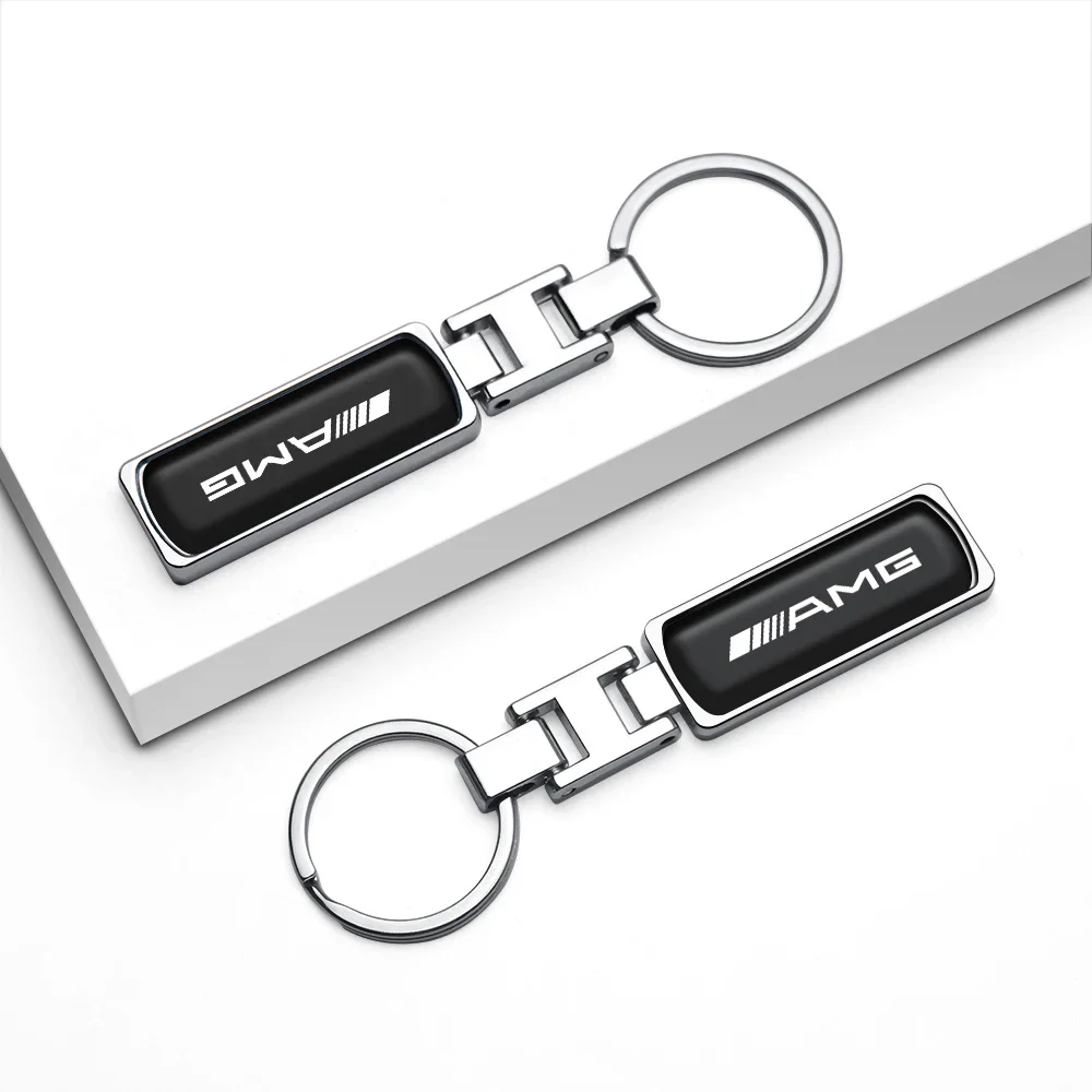 Mercedes Benz Car Badge Key Chain  Metal Epoxy Key Holder Rings Accessories For AMG W204 W205 W212 W213 W211 Class C200L Brabus