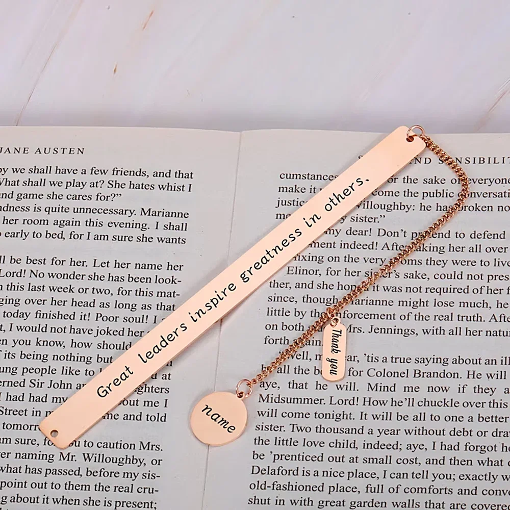 Women’s Custom Bookmark Stainless Steel Customized Letter Book Mark Tassel Pendant Reading Book Jewelry Birthday Gift for Friend