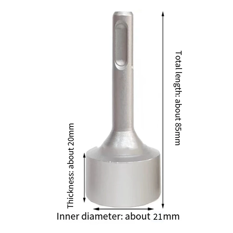 SDS Plus Ground Rod Driver สําหรับสว่านโรตารี่โลหะ, Ground Rod Bits Driver Socket สําหรับ GBH-3-28 GBH2-26 เงิน (21 มม.)