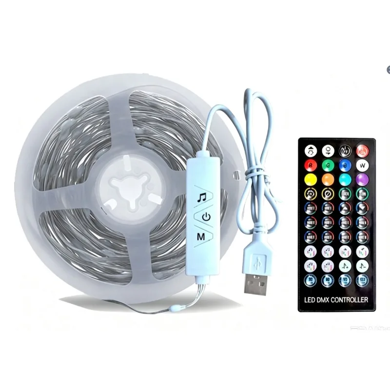 Symphony Leather Line Sound Control Light String, Encrypted Lamp Beads, Music Rhythm Light with Colorful Color-changing Marquee