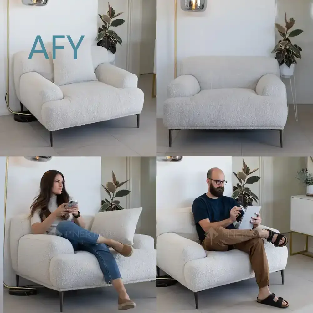 Single Modern Nordic Luxury Fabric Armchair for Living Room Creative Fashion Designer Showroom Real Estate Office