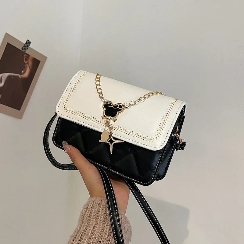 

Женская клетчатая сумка, новая сумка через плечо с цепочкой, универсальные и модные маленькие квадратные сумки для вечеринок и поездок на работу