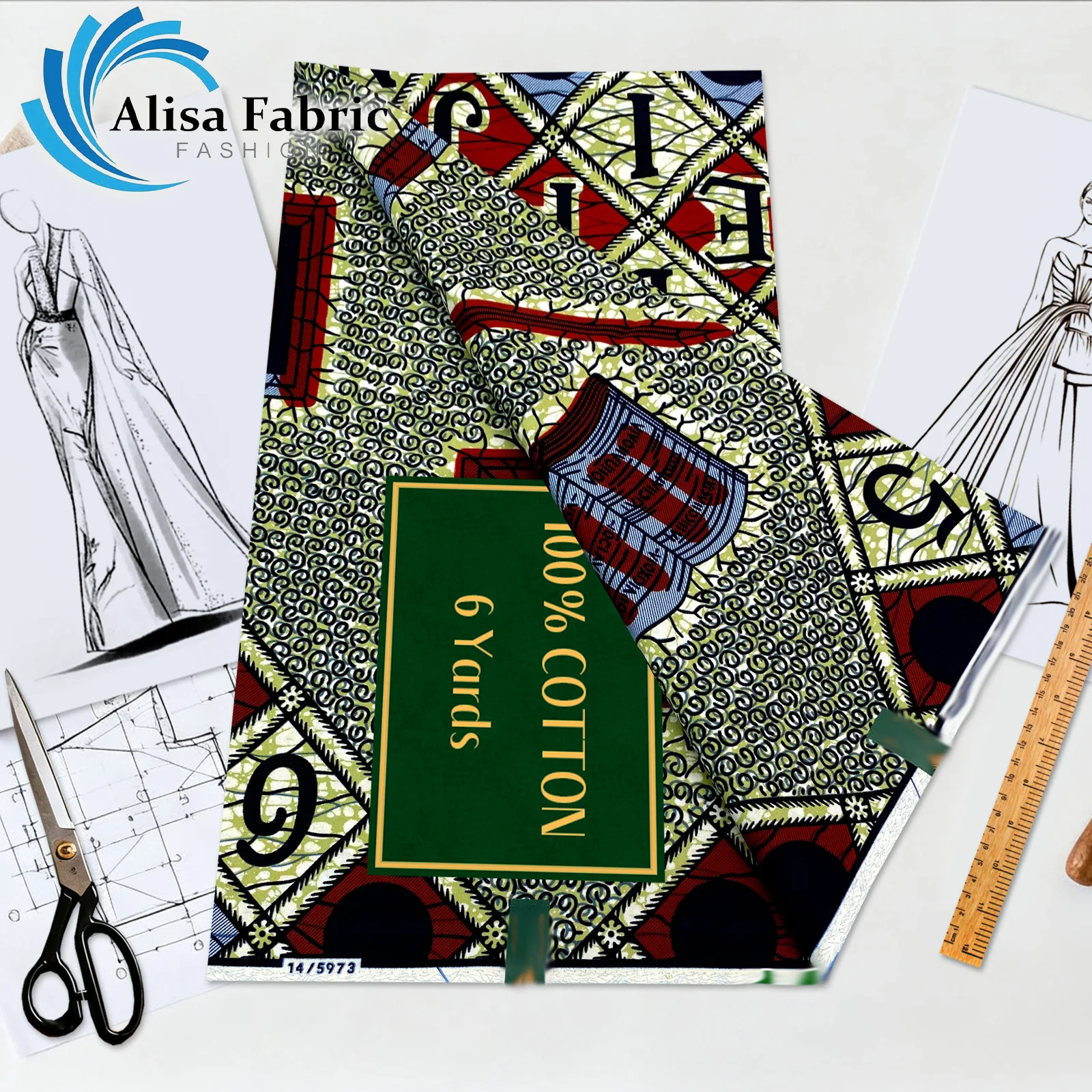 

Анкара, восковая ткань, хит продаж 2025, 100% хлопок, африканская восковая ткань, 6 ярдов для свадебных платьев