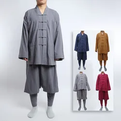 Chinese Traditional Clothings for Monk Costume Buddhist Clothing Monk Robe Taoism Tibetan Clothes Meditation Zen Shaolin Hanfu