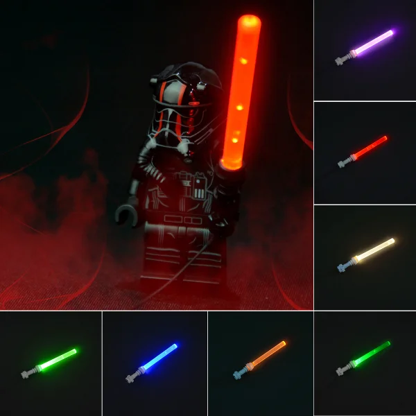 2 PCS USB Small Lightsaber LED Light Swords Trooper Movie Figures Accessories Blocks Bricks Weapons DIY Toys