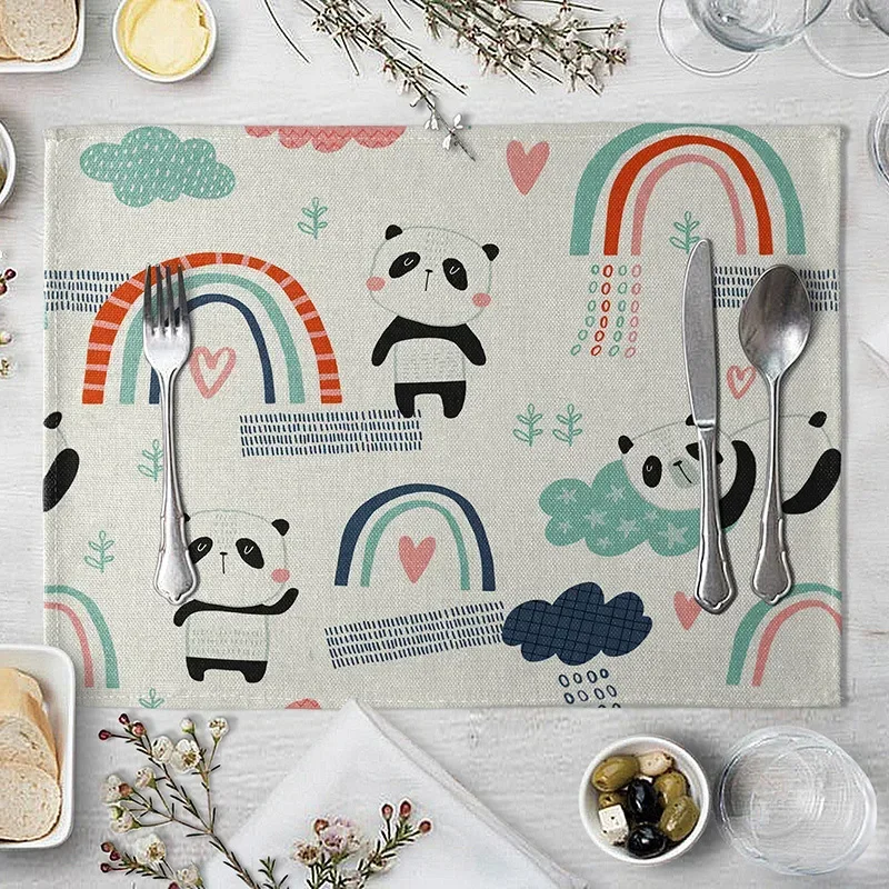 Tiger Lion Place Mat Cartoon Animal Pattern Table  Creative  Napkin For Wedding Kitchen Decor Marine Life Placemat