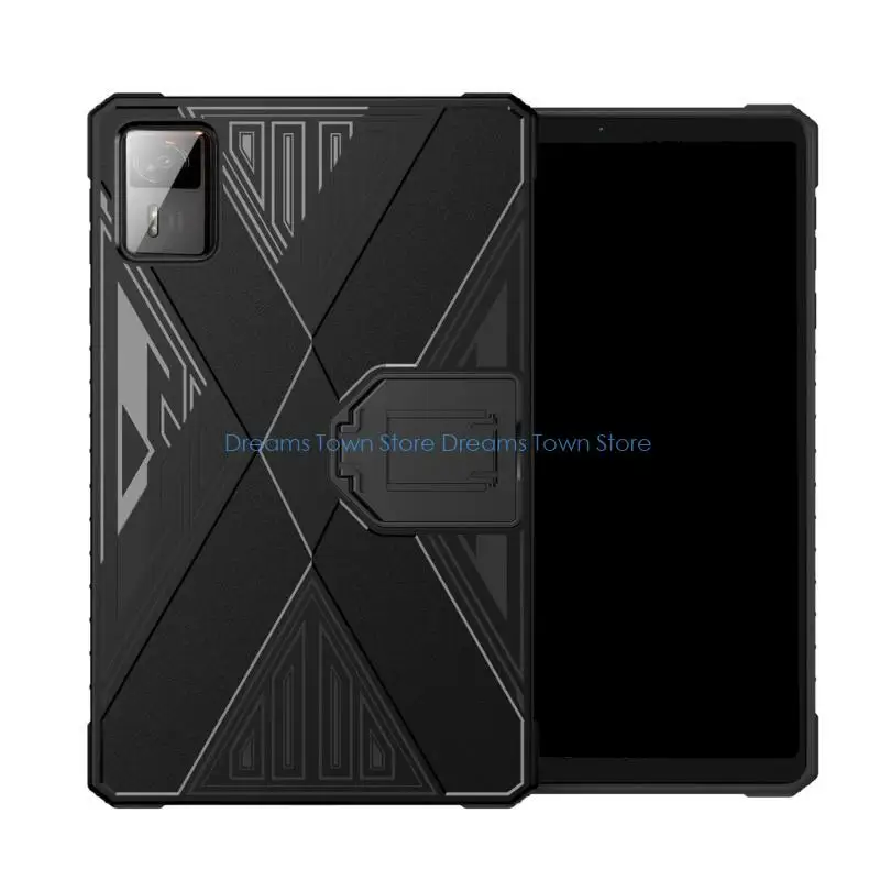 HX6A Silicone Case for Legion Y700 2025 Heavy Duty Shockproof Cover Adjustable Bracket Handheld Stand Case Viewing Stand Holder