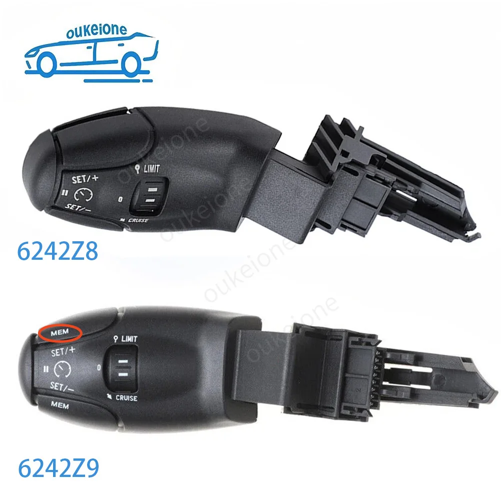 Para Peugeot 206 207 301 307 308 406 3008 Citroen C5 palanca de Control de crucero interruptor botón de límite de velocidad accesorios de coche 6242Z8 6242Z9