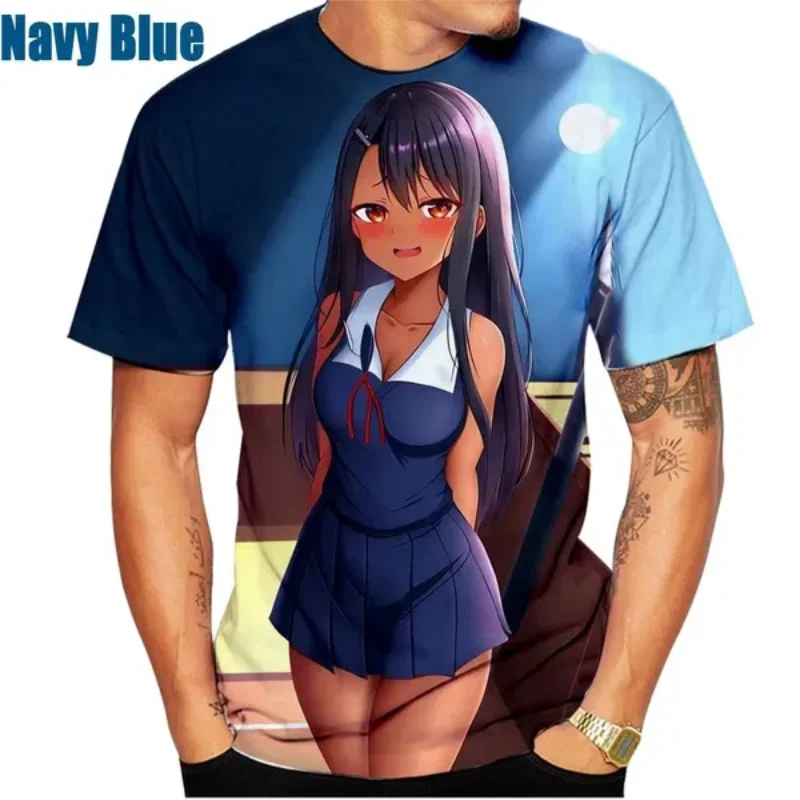 Fashion Men Clothing Nagatoro 3D Print T-shirt Japanese Anima Don’t Play with Me, Miss Nagatoro Graphic T Shirt Harajuku Tops