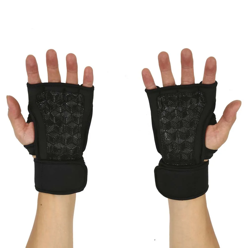 

1 Pair Weightlifting Fingerless Gym Gloves Black Size M Breathable Diving Cotton Sports Gloves for Workout Training Protection