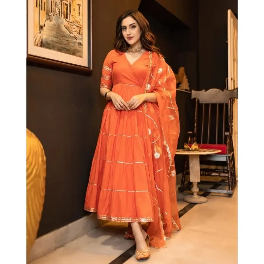 Lace Orange Women Kurti Pant with Dupatta Set World Apparel India Pakistan Clothing Indian Clothing  Sarees for Women in India