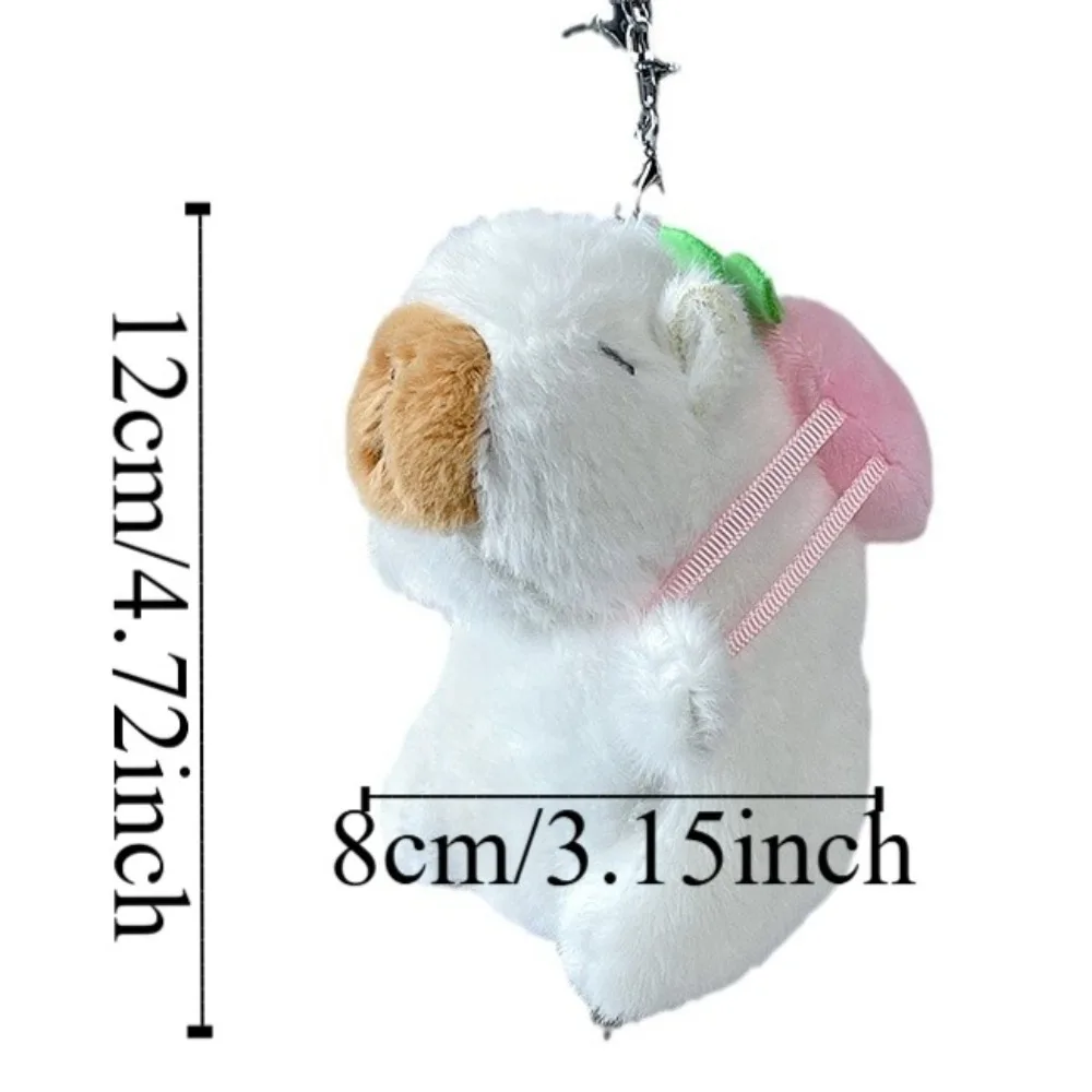 Miele Pesca Capibara Ciondolo in peluche Frutta Divertente Capibara Portachiavi in peluche Arco Cartoon Capibara Peluche Bambola Regalo di compleanno