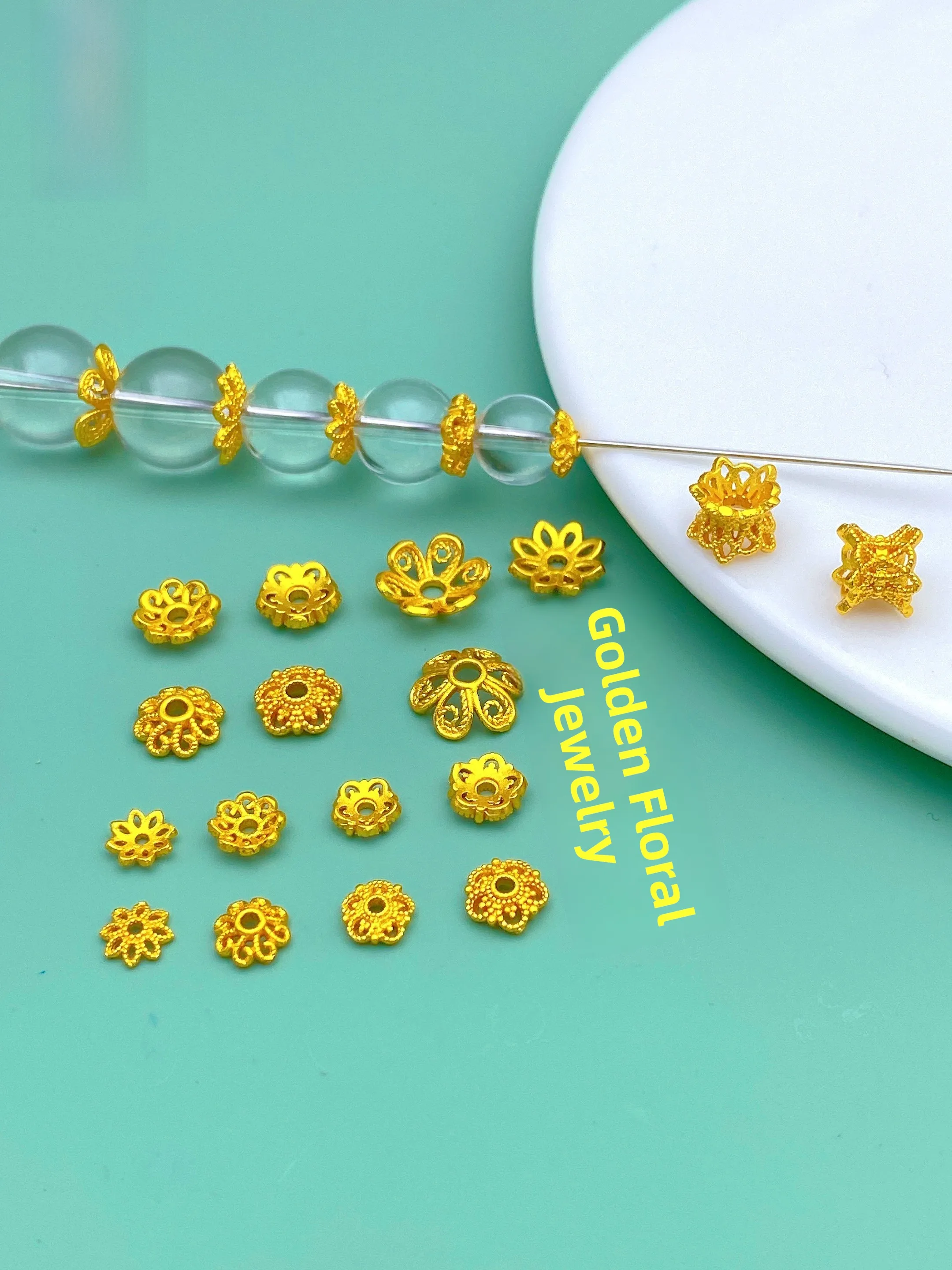 Accessori fatti a mano in oro sabbia Base di separazione del supporto del fiore scavato per parti di gioielli Faion fai da te con bracciale Nelace