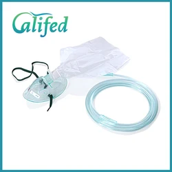 Califed Non-Rebreathing Mask Medical PVC Oxygen Face Masks High Concentration With elastic strap 2m Oxygen tube For Adult Child