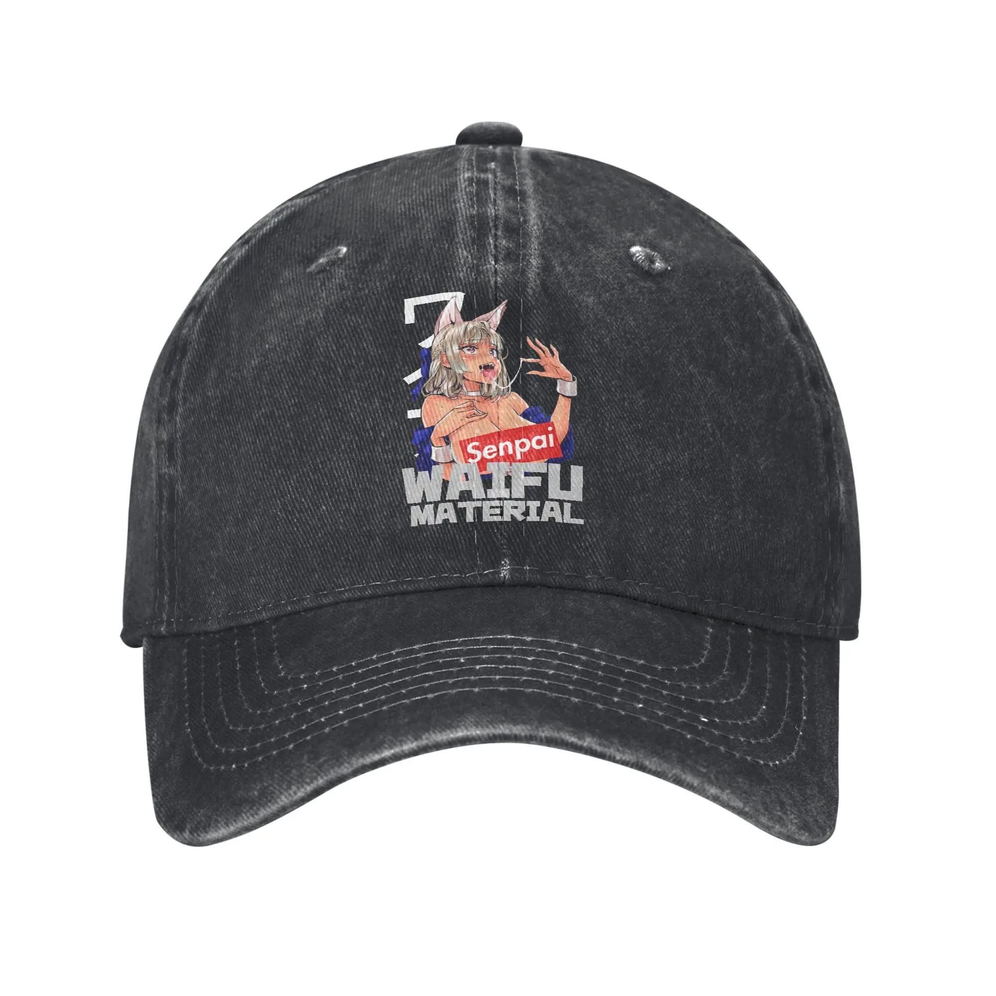 Gorra de béisbol de algodón con visera de protección Snapback para ocio, estilo Waifu Material I Otaku Waifu