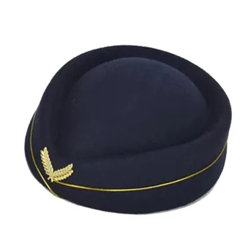 Air Hostesses Hat Women\'s Fashion Wool Uniform Caps Girl\'s Fashion Band Hat For Uniform Caps Ladies New 2024 High Quality