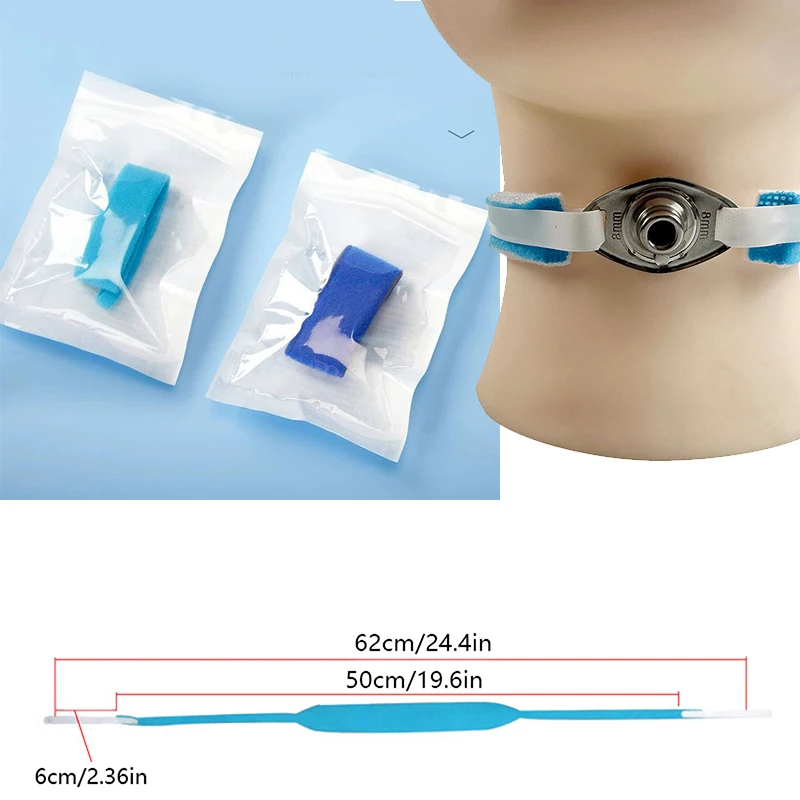 Tracheostomy Tube Collar Adjustable Reusable Holder Hook and Loop Closure Soft for Secure Patient Placement