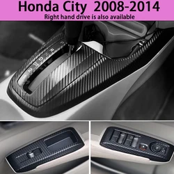 Suitable for CITY Interior Stickers, Carbon Fiber Modified Film for Central Control Gear Shift for Honda CITY 2008-2014