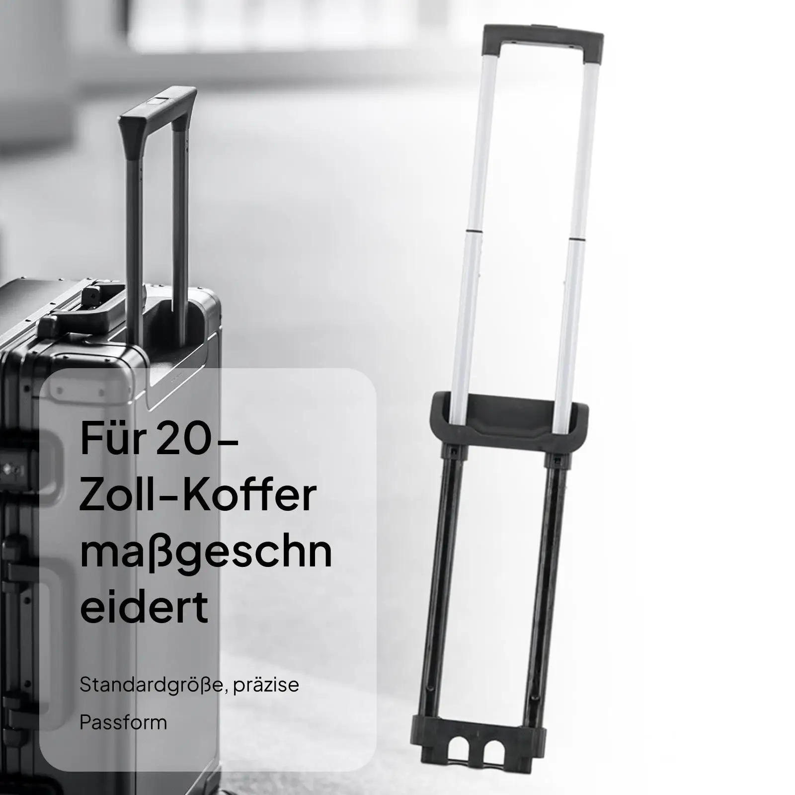 حقيبة سفر بديلة مقاس 20 بوصة، مقبض تلسكوبي، متعددة الاستخدامات، خفيفة الوزن، سهلة التركيب، ملحقات سفر قوية وقابلة للتمدد