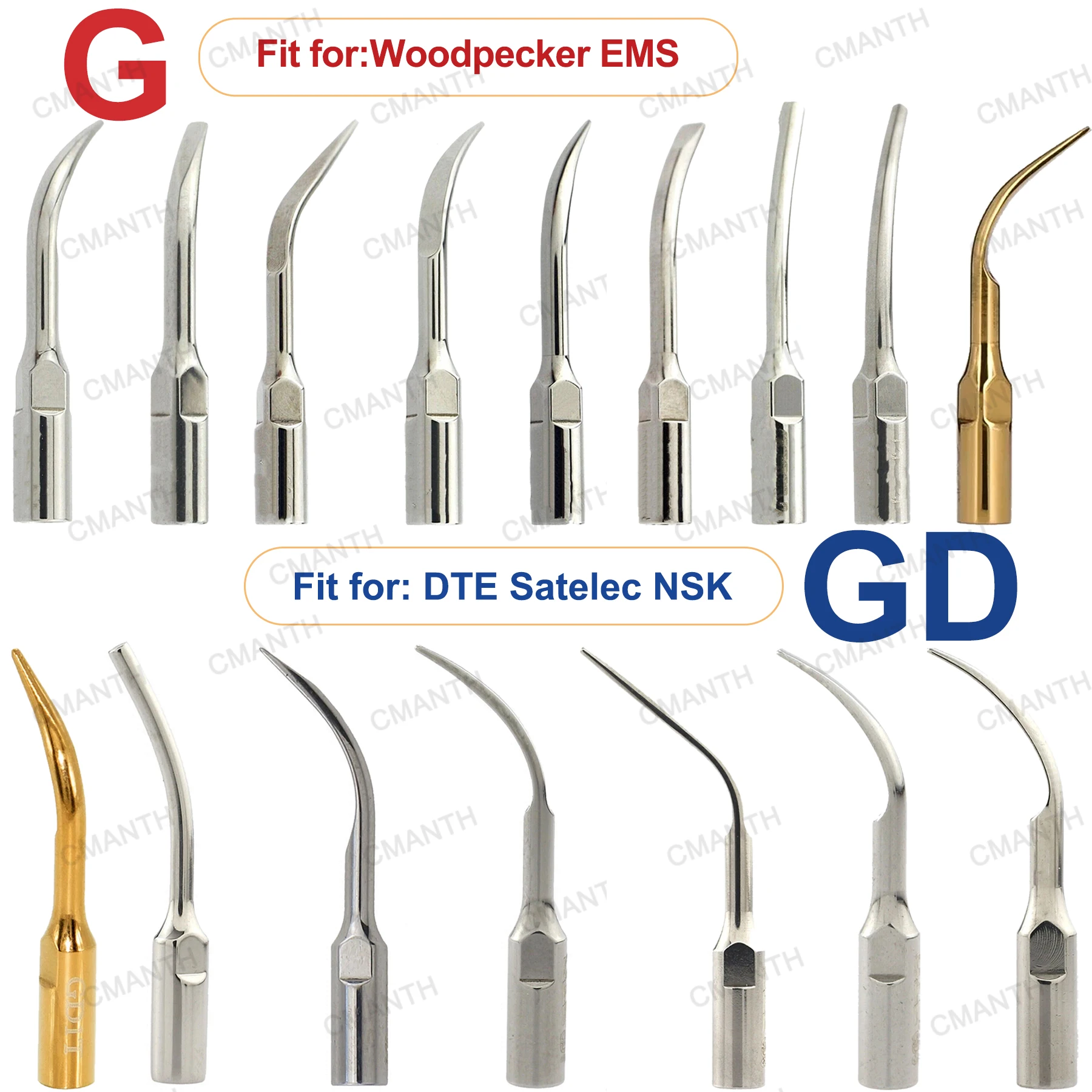 

Насадки для стоматологического ультразвукового скалера Насадки для масштабирования G1 GD1 Подходит для WOODPECKER DTE EMS SATELEC Ультразвуковой скалер Наконечник Стоматологические инструменты