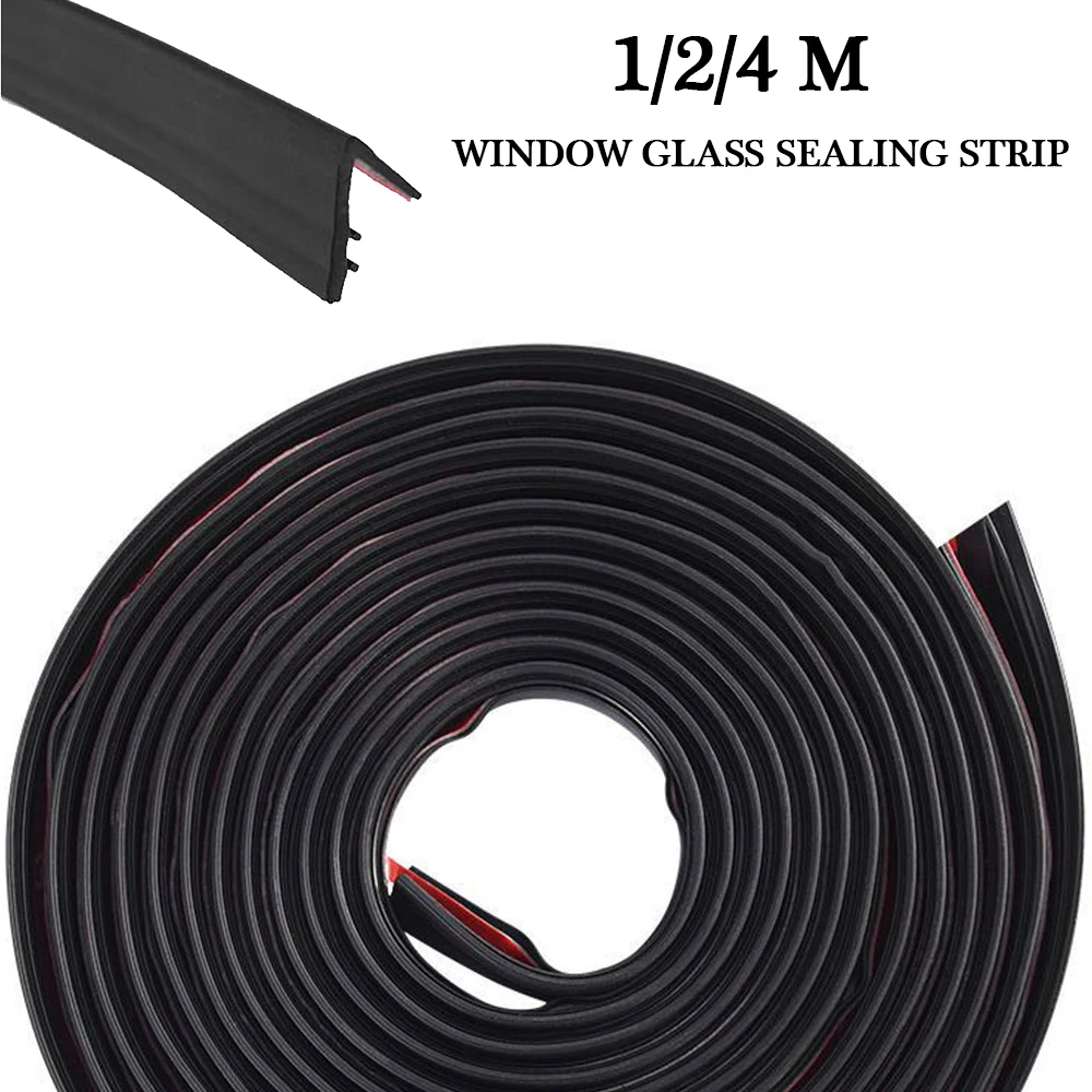 1/2/4m Car Window Seal Strip Car V Shape Rubber Side Window Filler Sealing Strips Noise Insulation for Car Window Lift