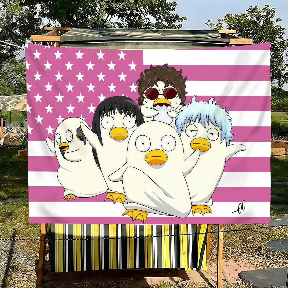 Comic G-Gintama Flag Tapestries For Classroom Dormitory Camping Picnic Party Cheering Home Indoor Outdoor Decor