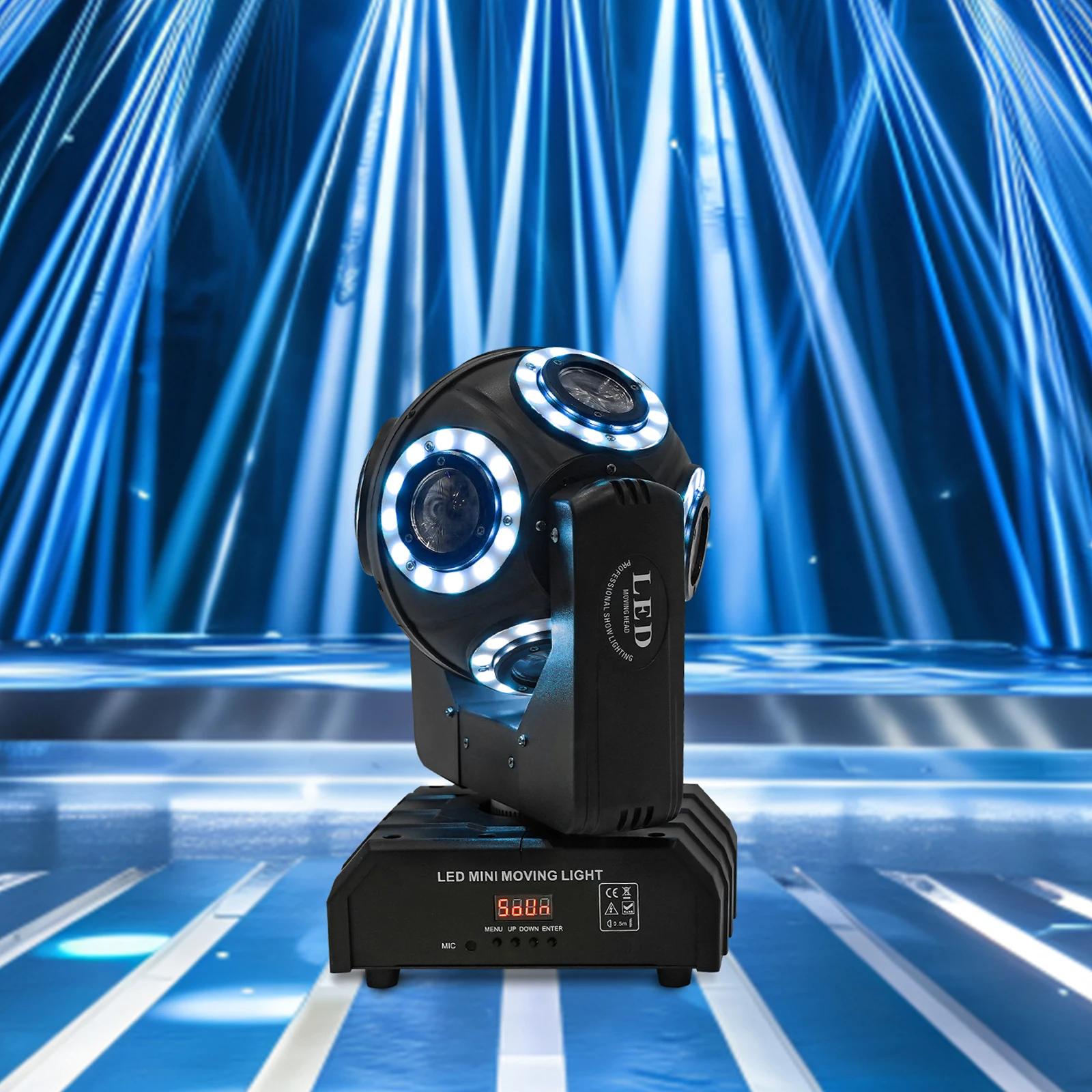 ضوء متحرك DJ مدمج 8 رؤوس، ضوء حفلة RGBW LED مع وضع Master-Slave، حجم صغير لتأثيرات مرحلة الزفاف في شريط KTV