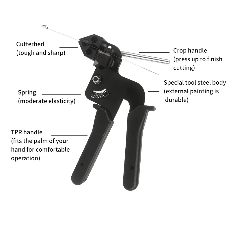 Cable Tie Plier Multi-Purpose Locking Cable Metal Tie Automatic Tension Self-Locking Ties Bundle tool Fastening Tool