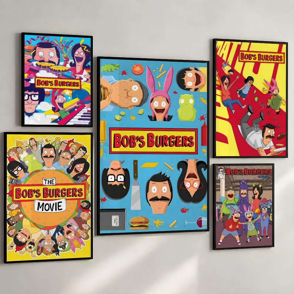 Animation Bob's Burgers Comedy Sitcom Poster PP Wall Art Print Removable Water-Resistant Home Decor for Bedroom Apartment Gift
