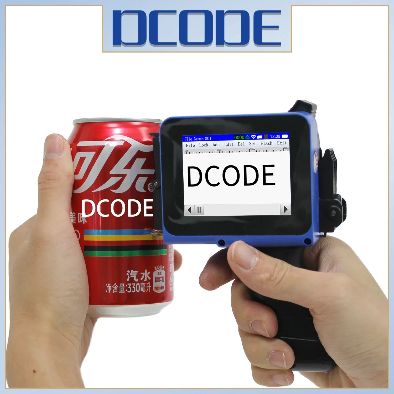 Dcode-ミニポータブルインクジェットプリンター,コーディングマシン,テキストQR,バーコード画像,バッチ,番号,ロゴ,日付,分割,dc12,12.7mm