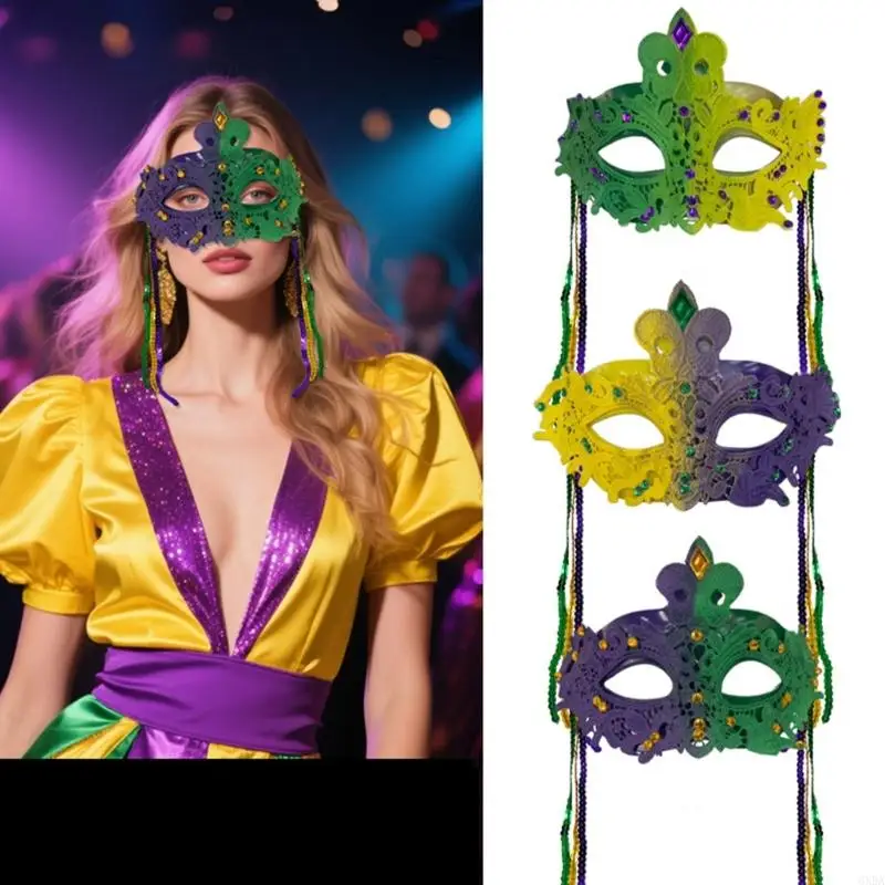 

Lace Pointed Tassels Mask For Carnival Party Lightweight Plastic Costume Accessory With Elastic Band Halloween Gift 6XDA