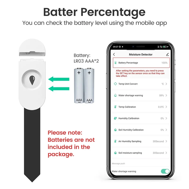 AA08-Zigbee مستشعر رطوبة التربة الذكي 2 في 1 مقياس رطوبة بلوتوث ومتتبع درجة الحرارة لبستنة النباتات الداخلية